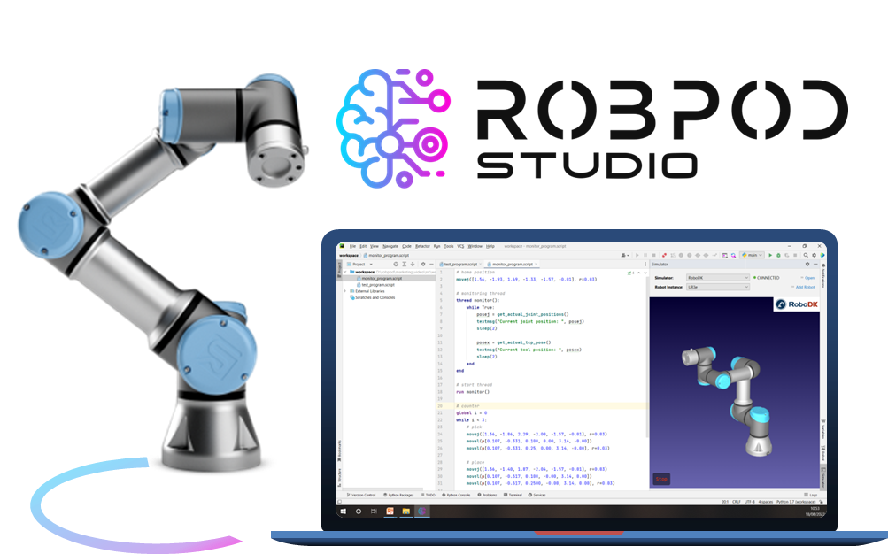 robpod studio and universal robots
